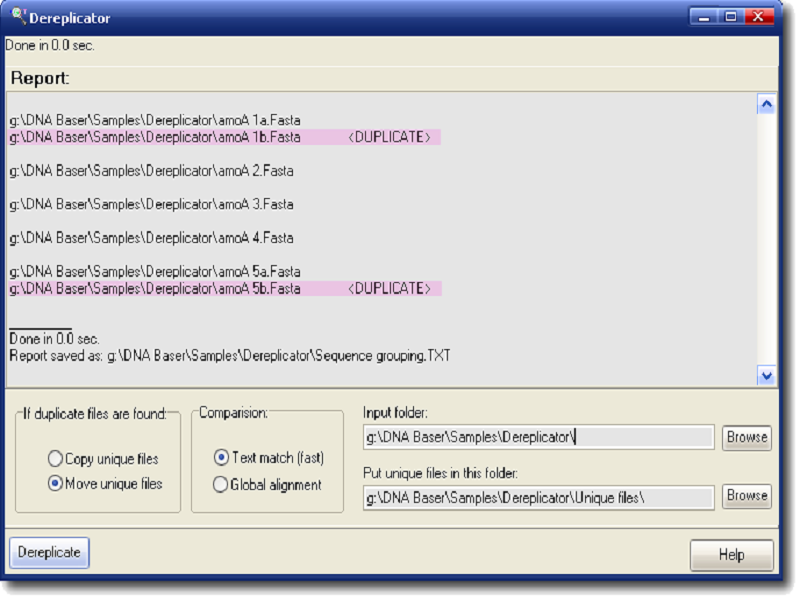 Clone Library Dereplicator Freeware